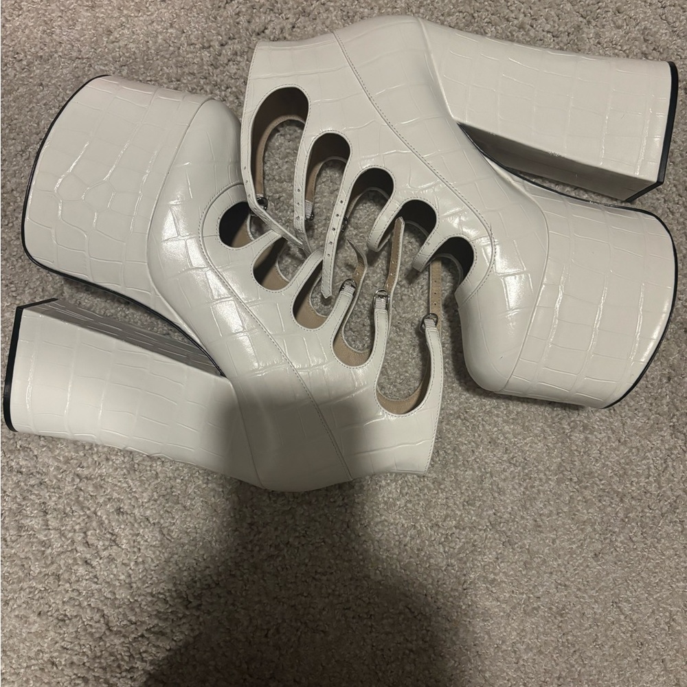 Marc Jacob’s White Croc Kiki Ankle Boot